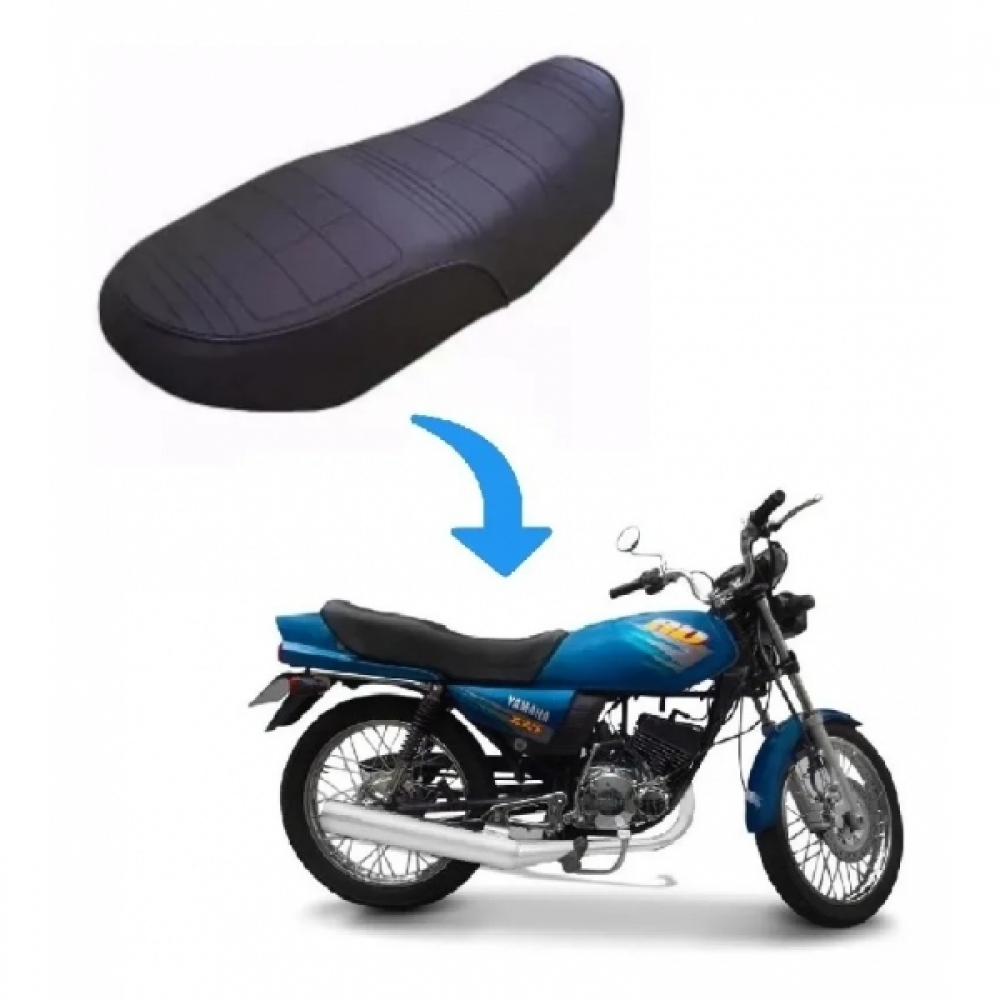Capa De Banco Moto Yamaha Rd 125 1986 Frisada Modelo Original Preta - Preto