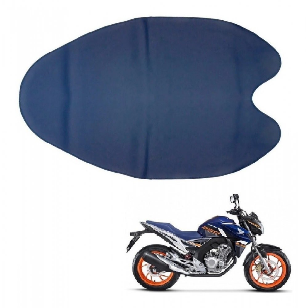 Capa De Banco Moto Cb 250 Twister 2016 2017 2018 2019 2020 2021 2022 2023 Modelo Original Azul - Preto