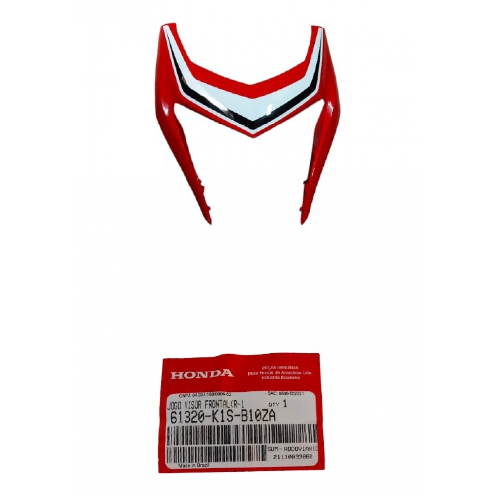 Carenagem Mascara Frontal Do Farol Bros 160 Esdd Nxr160 2020 2021 Vermelha Original Honda 61320K1SB10ZA - Vermelha