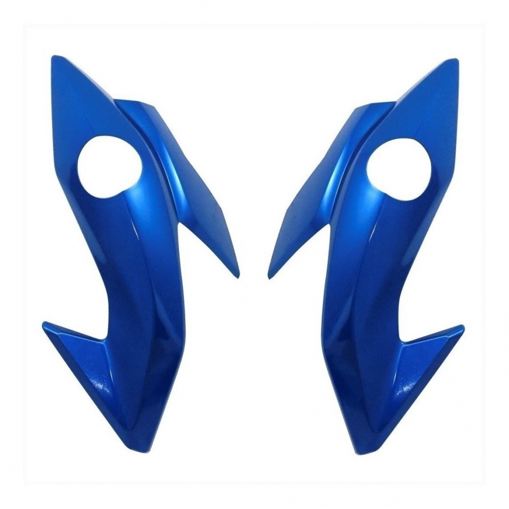 Par Carenagem Acabamento Lateral Farol Moto Titan 160 Ex 2016 2017 2018 2019 2020 2021 Bananinha Mod Original - Azul Twister