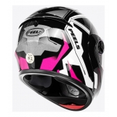 Capacete Moto Feminino Articulado Robocop Peels Urban U-Rb2 Ocean Escamoteável C/ Óculos Interno C/ Selo Inmetro - preto e rosa