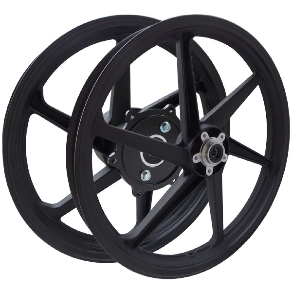 Roda Liga Leve Magnésio Moto Bros 150 Bros 160 ESD (Disco Dianteiro) 6 Palitos Preta - Scud