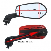 Par Espelho Retrovisor Esportivo Vermelho Universal P/ Motos