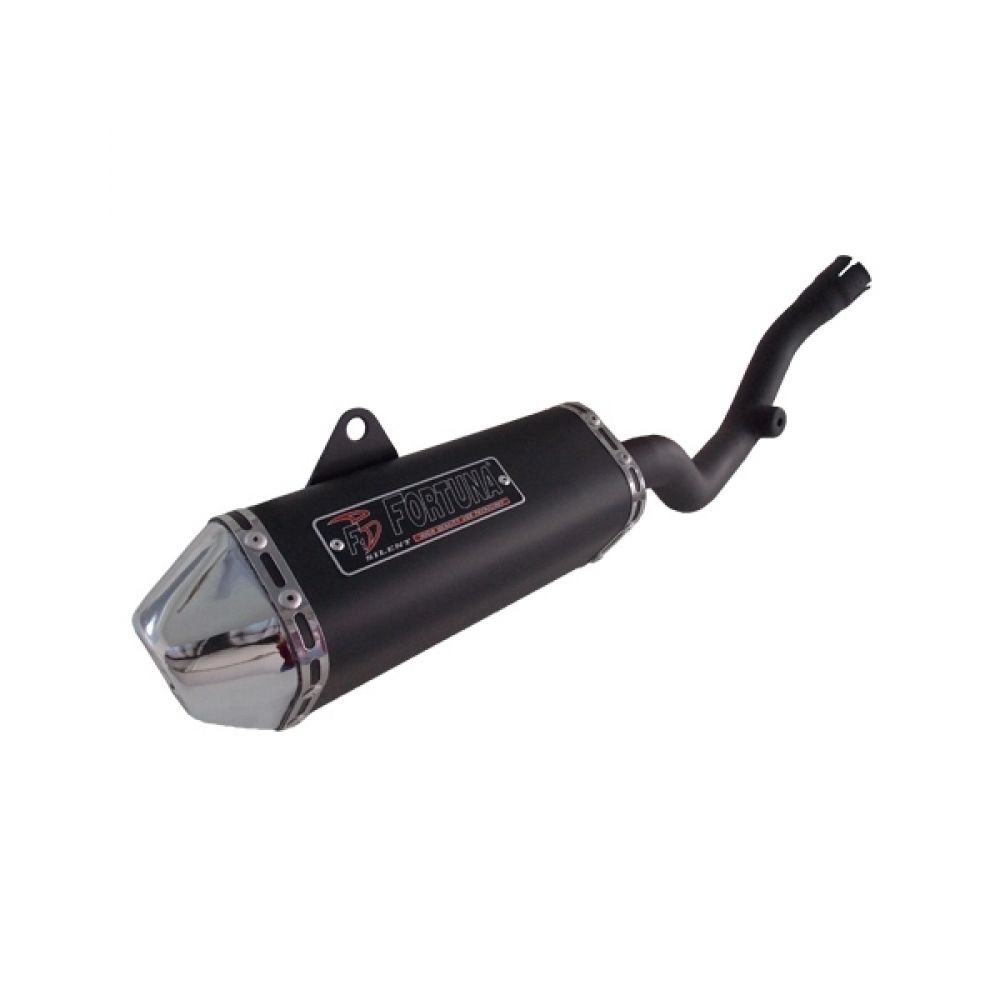 Escapamento Escape Esportivo Moto Xr 250 Tornado Ponteira F1 Tri Oval Mini ( Curto ) Fortuna - Preto