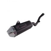 Escapamento Escape Esportivo Moto Xr 250 Tornado Ponteira F1 Tri Oval Mini ( Curto ) Fortuna - Preto