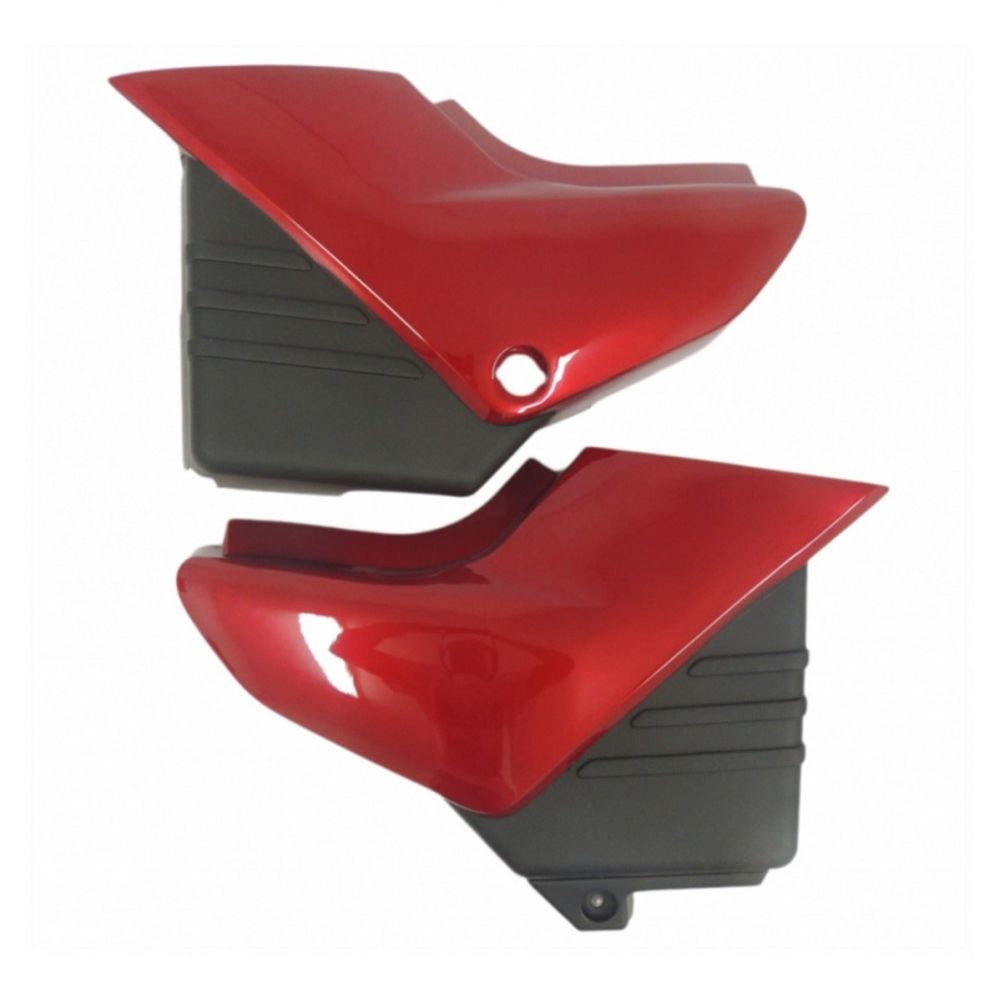 Par De Tampa Lateral Moto Ybr 125 Vermelha 2005 2006 2007 2008 Carenagem S/ Adesivo Mod Original - Tork