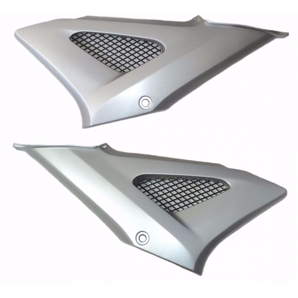 Par De Tampa Lateral Cbx 250 Twister 2004 2005 2006 2007 2008 Carenagem Modelo Original S/ Adesivo - Prata Fosco