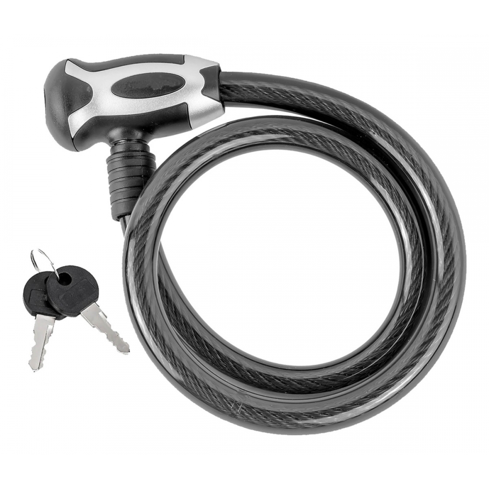 Cadeado Segurança Tranca Anti Furto Capacete Bike Moto Bicicleta K3 Cabo Aço 12X80 CM Zolli