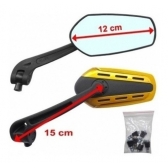 Par De Espelho Retrovisor Esportivo Dourado Universal P/ Motos