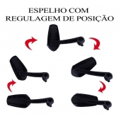 Par De Espelho Retrovisor Esportivo Preto Universal P/ Motos