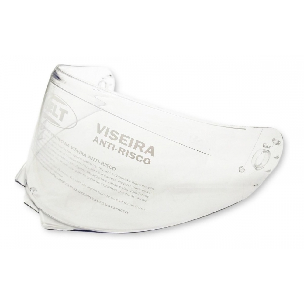Viseira Capacete Helt 938 New Hippo 2 Nova Geração Cristal Transparente Anti Risco Original - Cristal Transparente