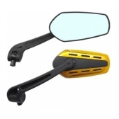 Par De Espelho Retrovisor Esportivo Dourado Universal P/ Motos