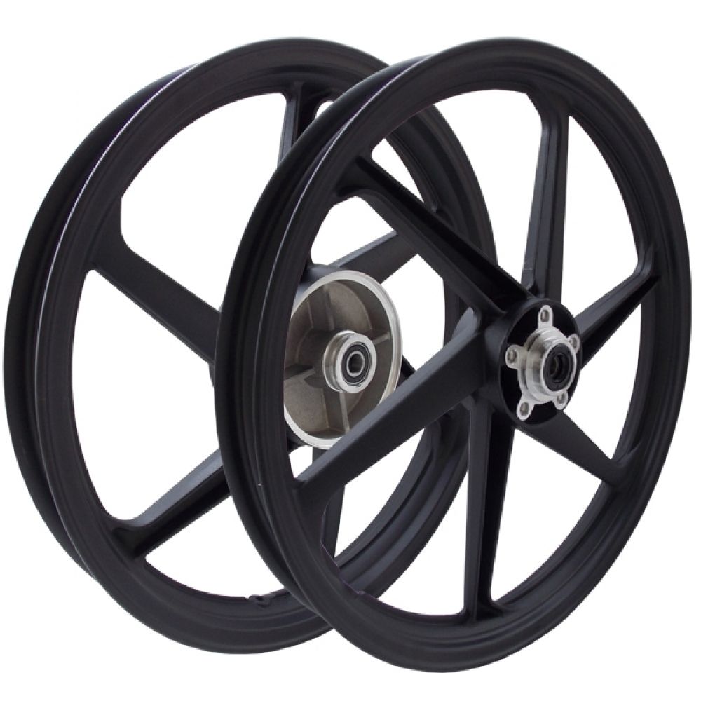 Roda Liga Leve Magnésio Moto Titan 150 Fan 150 até 2013 ( Freio a Disco ) 6 Pontas Scud - Preta