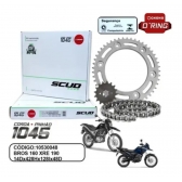 Kit Relação Transmissão Moto Xre 190 Nxr Bros 160 Aço Reforçado 1045 Corrente C/ Retentor - Scud